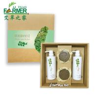缺貨[花壇鄉艾農-艾草之家] 艾台灣潔淨沐浴禮盒(洗髮精1瓶、沐浴乳1瓶、潔膚皂2塊)*1禮盒
